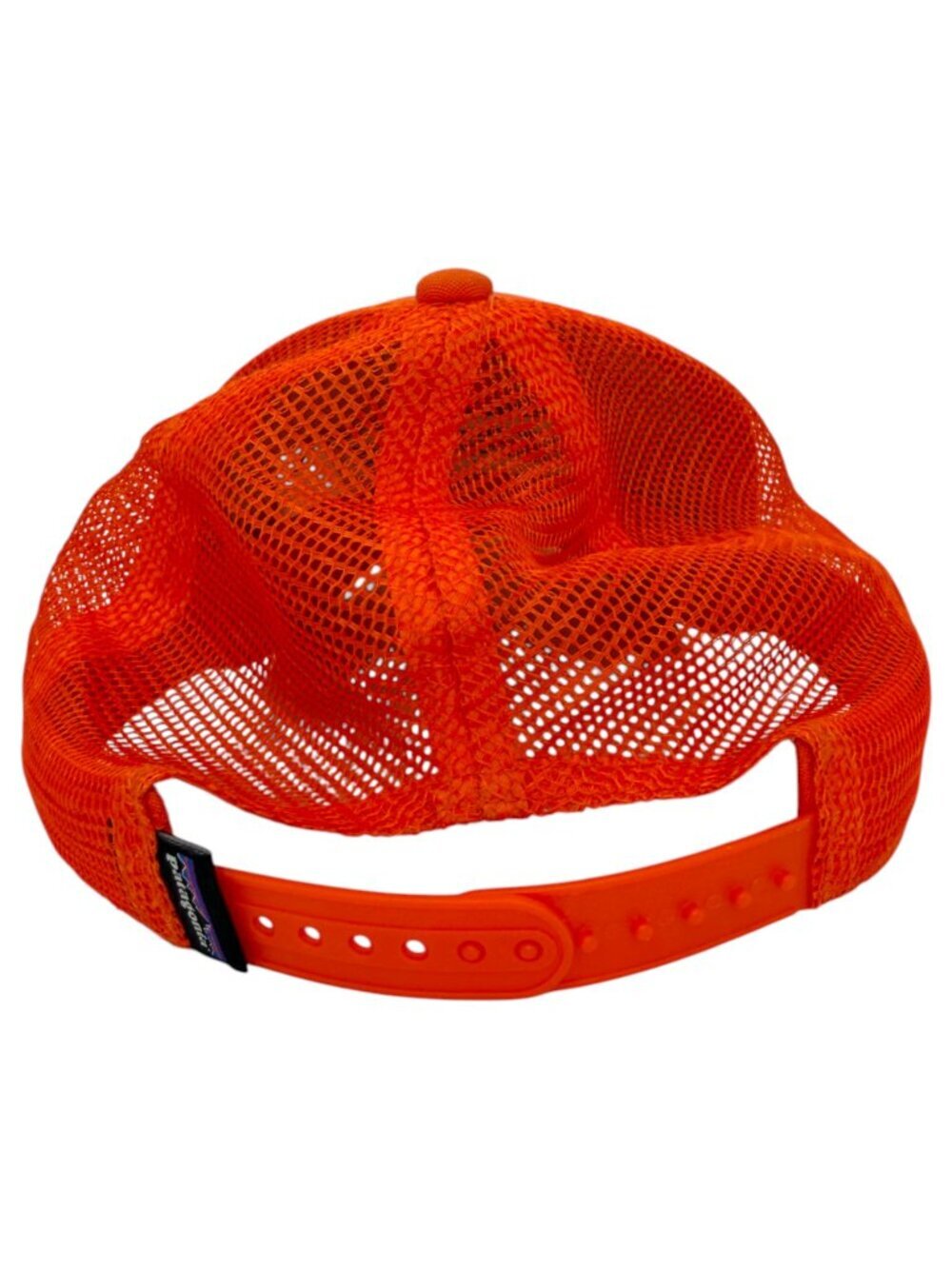 Patagonia P-6 Logo Trucker Snapback Hat with Mesh Back in Campfire Orange - Picture 4 of 8
